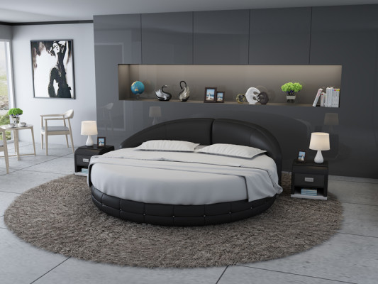 Design Round Bed Upholstered bed Luxury bed Double bed USB Beds Round