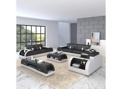 Sofa set Couch Upholstery Sofa 3+1 Complete Set Sets Design Leather 2pcs.