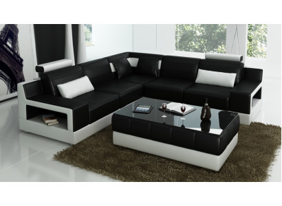 Leather sofa Couch Living landscape Sofa Corner sofa Corner Suite Design Modern