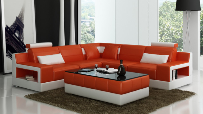 Leather sofa Couch Living landscape Sofa Corner sofa Corner Suite Design Modern