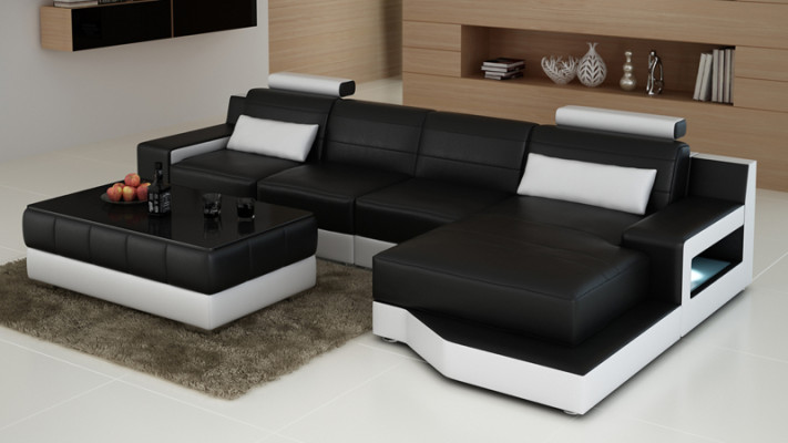 Leather sofa couch living landscape corner sofa modern corner suite decor design