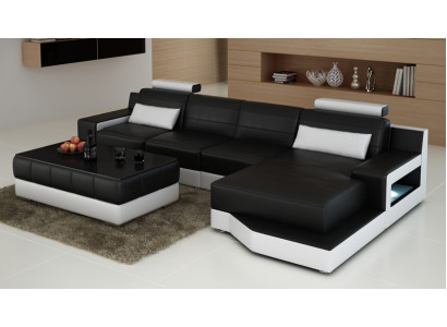 Leather sofa couch living landscape corner sofa modern corner suite decor design