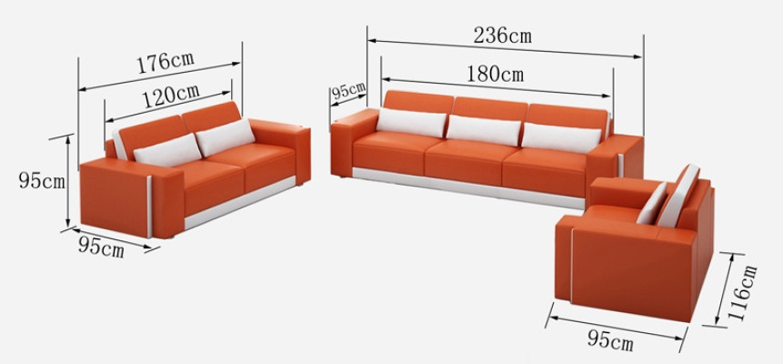 Leather sofa Couch Living landscape Sofa set Sofa Suite Modern Design G 8019D