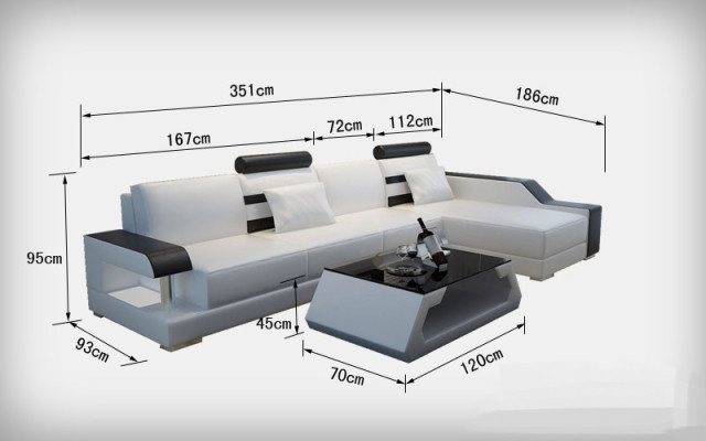 Leather sofa couch living landscape corner sofa corner decor design modern suite