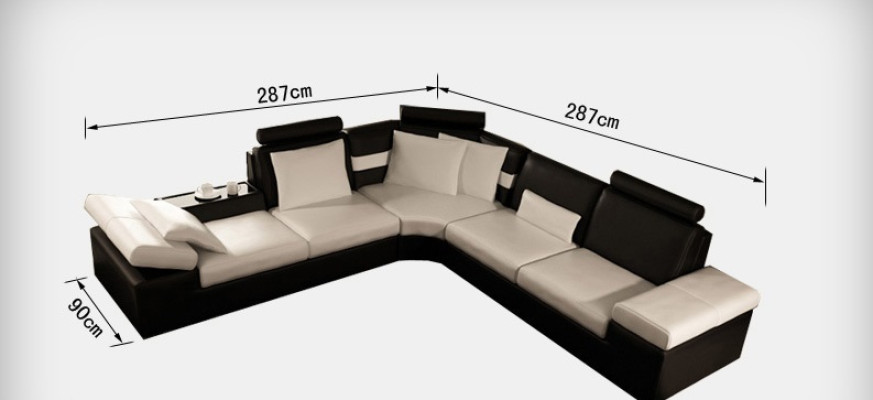 Leather sofa Sofa Couch Living landscape Corner sofa Suite Design Modern Sofa K5014B