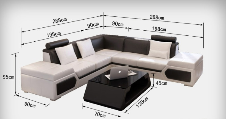 Leather sofa L-shape Couch Living landscape decor Corner sofa Modern Suite Design