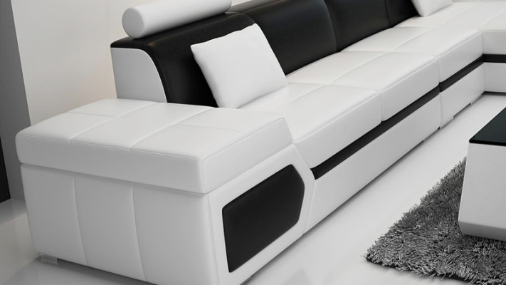 Leather sofa Modern Sofa Couch Living landscape Corner sofa Suite Decor Design