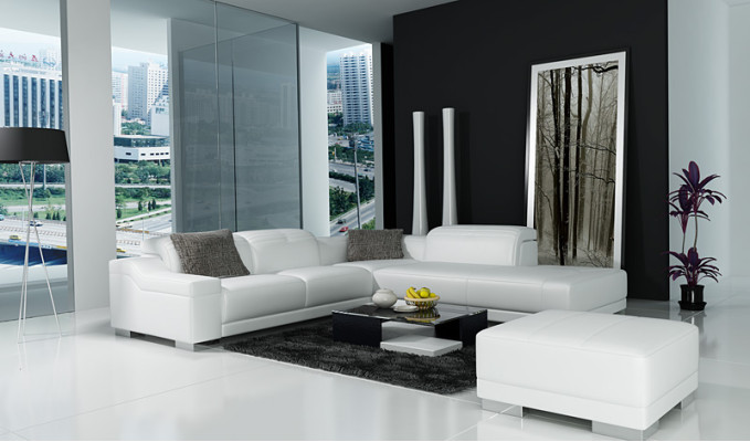 Leather sofa sofa couch living landscape corner sofa corner suite design modern L K5002C