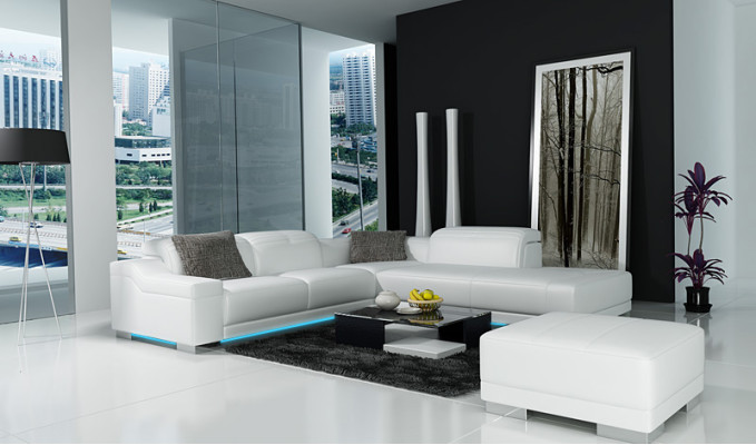 Leather sofa sofa couch living landscape corner sofa corner suite design modern L K5002C