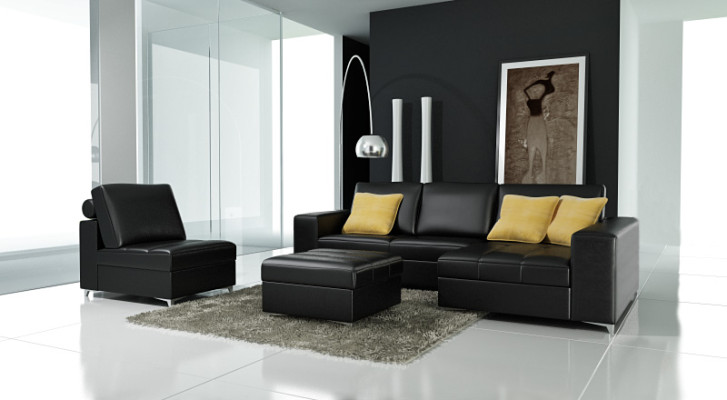 Leather sofa sofa couch living landscape modern corner sofa corner suite design