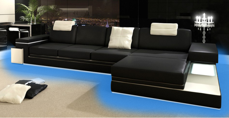 Corner sofa Suite Sofa Upholstery Couch Living landscape Seat Corner Textile Leather