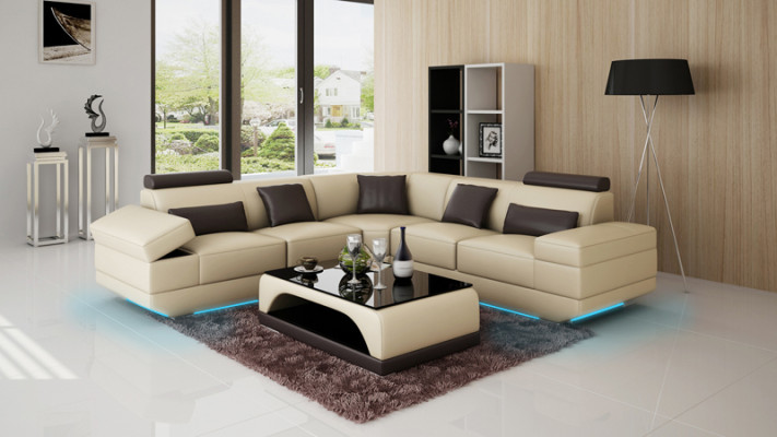 Leather sofa Couch Living landscape Modern Corner Sofa Corner sofa Design Suite