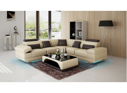 Leather sofa Couch Living landscape Modern Corner Sofa Corner sofa Design Suite