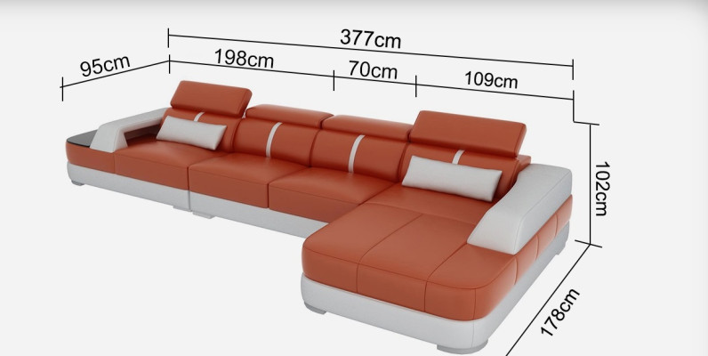 Leather Sofa Upholstery Seat Corner Sofa Suite Living landscape Living room