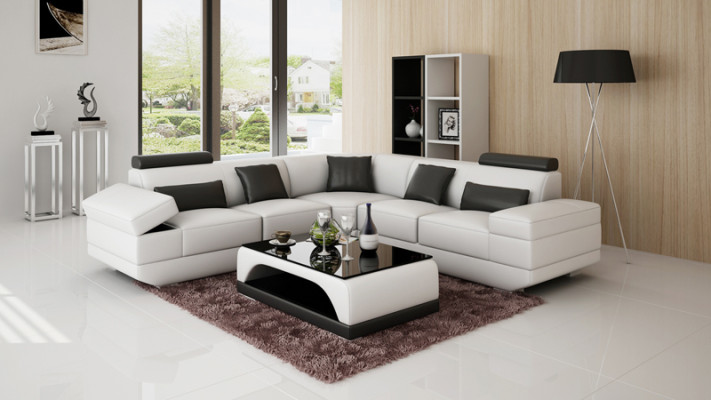 Leather sofa Couch Living landscape Modern Corner Sofa Corner sofa Design Suite