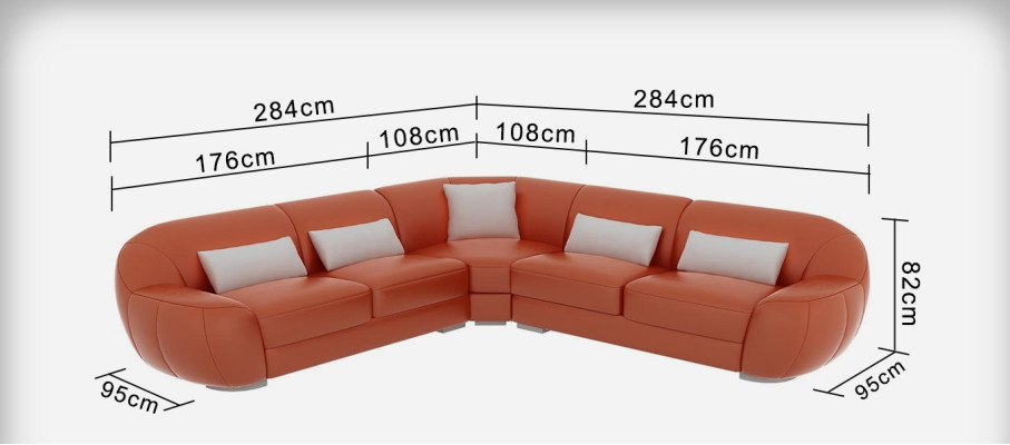 Leather sofa Couch Sofa Living landscape Corner sofa Corner Suite Modern Design