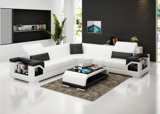 Leather sofa sofa couch living landscape modern corner corner sofa suite design