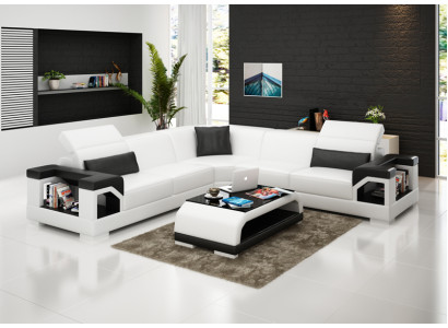 Leather sofa sofa couch living landscape modern corner corner sofa suite design