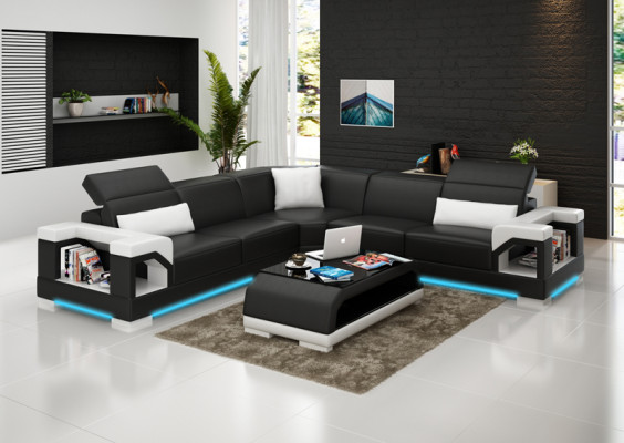 Leather sofa sofa couch living landscape modern corner corner sofa suite design