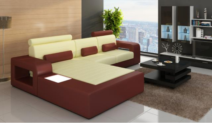 Leather *MOD H2209 BETA* Corner sofa Suite LEDERCOUCH new SOFA Suite Corner sofa