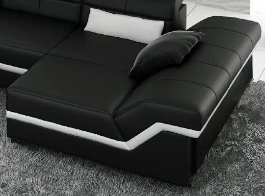 Corner sofa Sofa Couch Upholstery Living landscape Leather Corner Sofas Suite L-shape NYIII