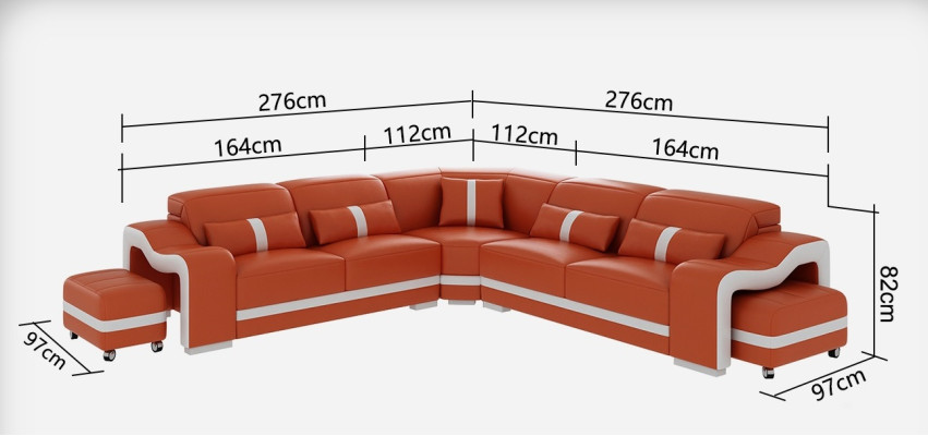 Leather sofa Couch Living landscape Corner sofa Sofa Corner Modern Design Suite