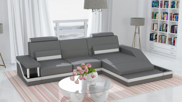 Corner sofa Sofa Couch Upholstery Living landscape Leather Corner Sofas Suite L-shape HHVI