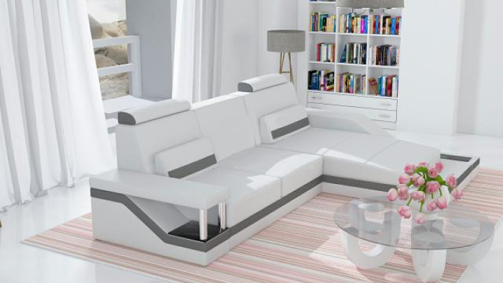 Corner sofa Sofa Couch Upholstery Living landscape Leather Corner Sofas Suite L-shape HHVI