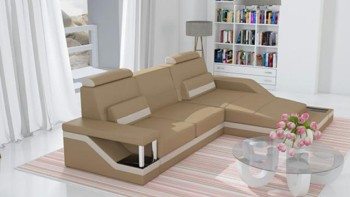 Corner sofa Sofa Couch Upholstery Living landscape Leather Corner Sofas Suite L-shape HHVI