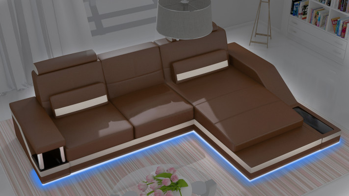 Corner sofa Sofa Couch Upholstery Living landscape Leather Corner Sofas Suite L-shape HHVI