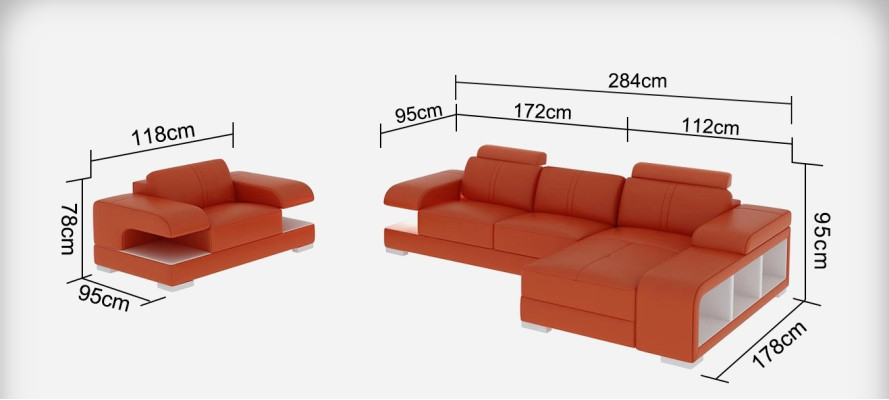 Leather sofa Couch Living landscape Corner sofa Armchair Suite Modern Sofa new G8028E