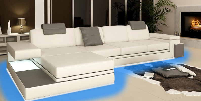 Design Leather Sofa Sofa Couch Suite Upholstery Living landscape Corner Textile