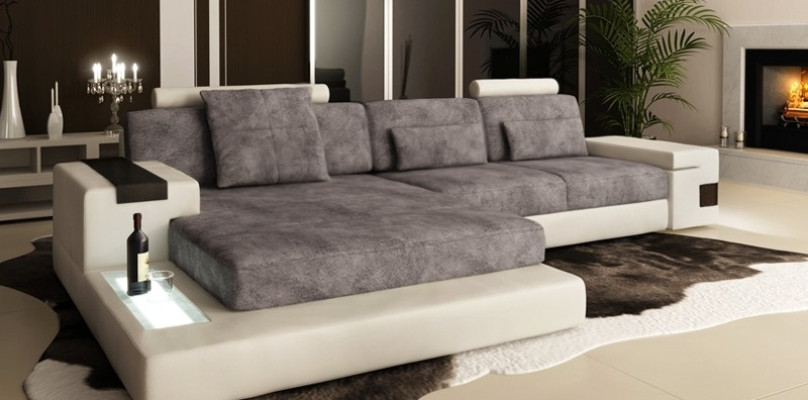 Leather Sofa Sofa Couch Upholstery Corner Suite L-shape Seating Area Bellini Textile Fabric