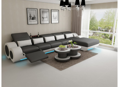 Leather sofa Couch Sofa Living landscape Modern Corner Corner sofa Design Suite