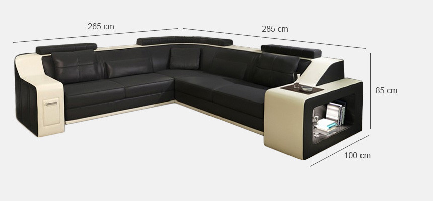 Stylish living L-shaped imitation leather sofa for maximum comfort