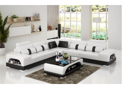 Corner sofa Suite Upholstery Couch Sofa Living landscape Seat Corner Textile Leather