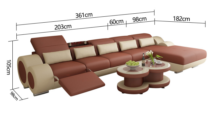 Leather sofa Couch Sofa Living landscape Modern Corner Corner sofa Design Suite