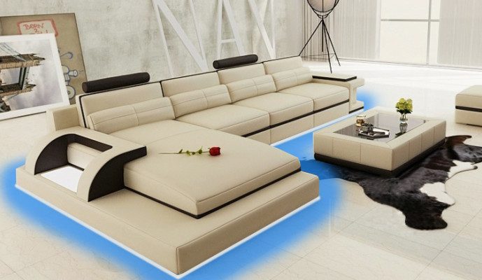 Corner sofa Suite Upholstery Sofa Couch Living landscape Seat Corner Textile Leather
