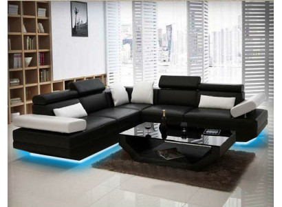 Living landscape Upholstery Corner Corner Sofa with USB Suite Landscape Leather AlfredB