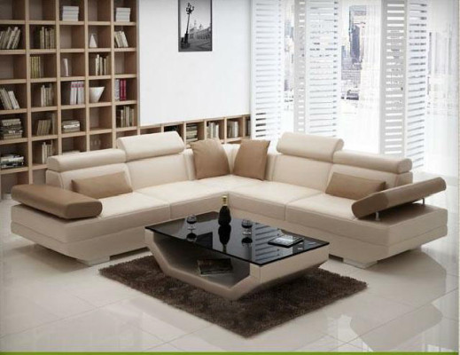 Living landscape Upholstery Corner Corner Sofa with USB Suite Landscape Leather AlfredB