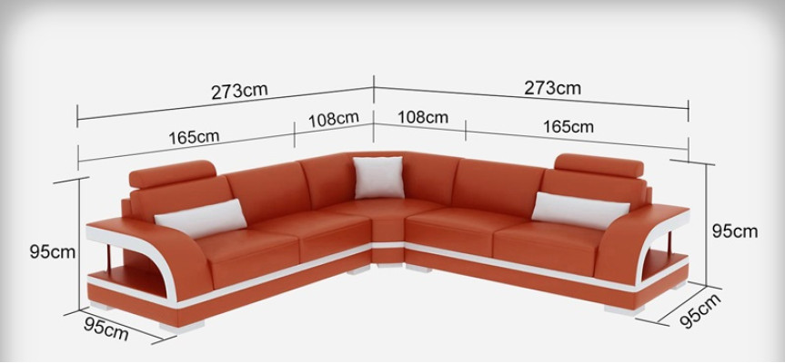Leather sofa Couch Living landscape Corner sofa Corner Suite Design Modern Sofa G8011B