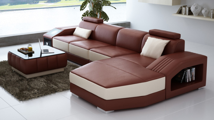 Modern leather sofa couch living landscape corner sofa corner suite design decor