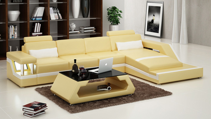 Leather Sofa Couch Modern Living landscape Corner Decor Corner sofa Design Suite