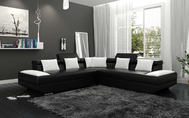 Living landscape Upholstery Corner Corner Sofa Couch Suite Landscape Leather new - 2719B