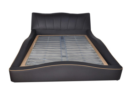 Luxury Design Leather Upholstery Hotel Bed with USB Frame Frame Beds Padded