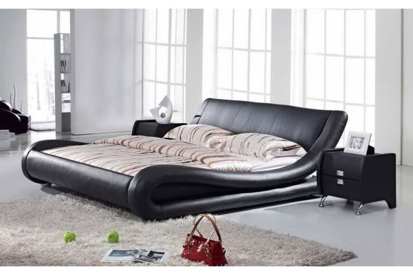 XXL Double bed leather bed Bed Beds with USB,Leather Designer 4761