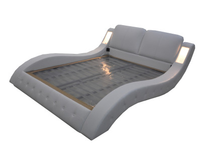 Luxury Bed with USB Upholstery Marriage Hotel Modern Beds Leather 140/160/180/200 cm