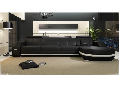 Design Corner sofa Couch Upholstery Corner Suite Leather sofa Corner Living landscape PH300B