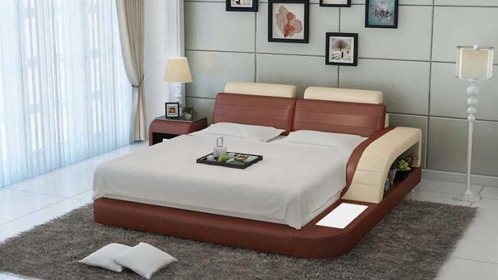 Upholstery Design Luxury Bed Beds Leather Modern Bedroom 140/160/180 cm