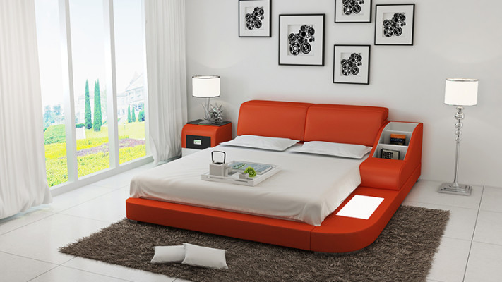 Upholstery Design Luxury Bed Beds Leather Bedroom 140/160/180 LB8815